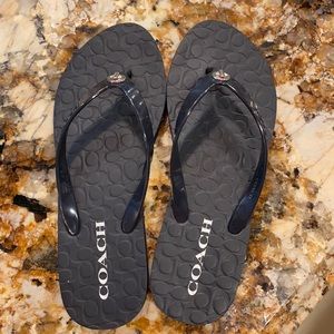Size 8 woman’s Coach flip flops NAVY